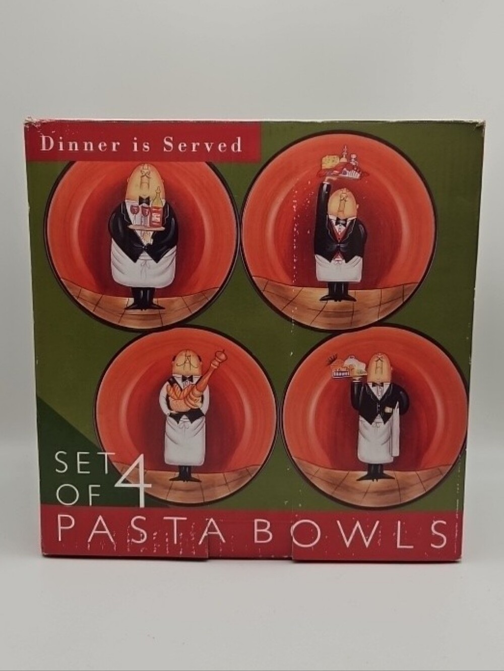 Certified International Dinner is Served 4-Piece Pasta Bowl Serving Set